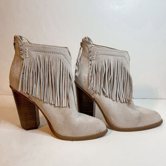 Cynthia Vincent Native Fringe Western Ankle Booties Size 7 - Picture 6 of 11